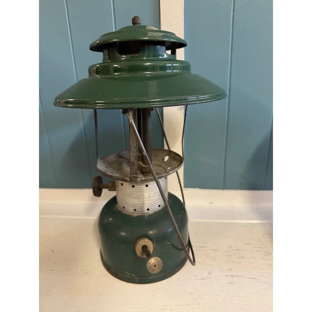 Vintage Coleman 228F Big Hat Lantern Forest Green June 1963 Wichita Kansas USA